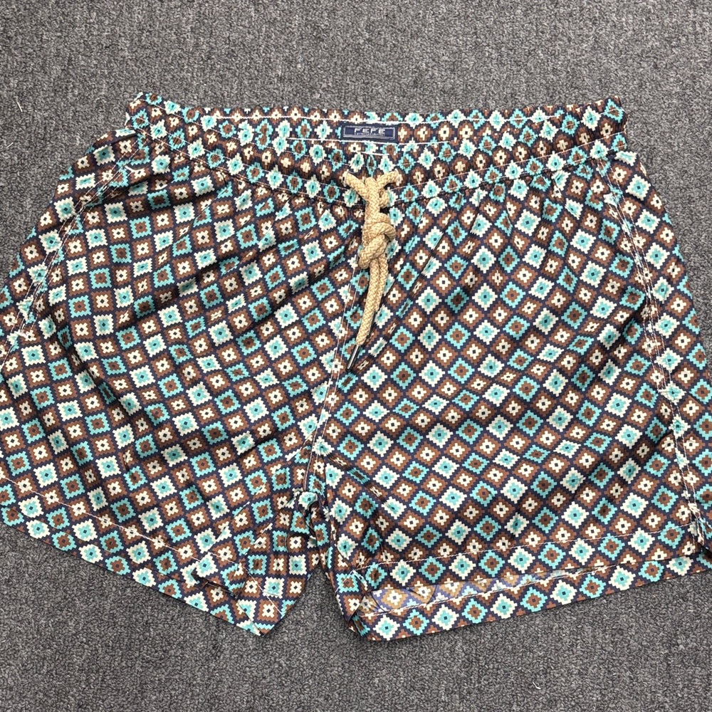 Stylish Geometric Swim Trunks for Men